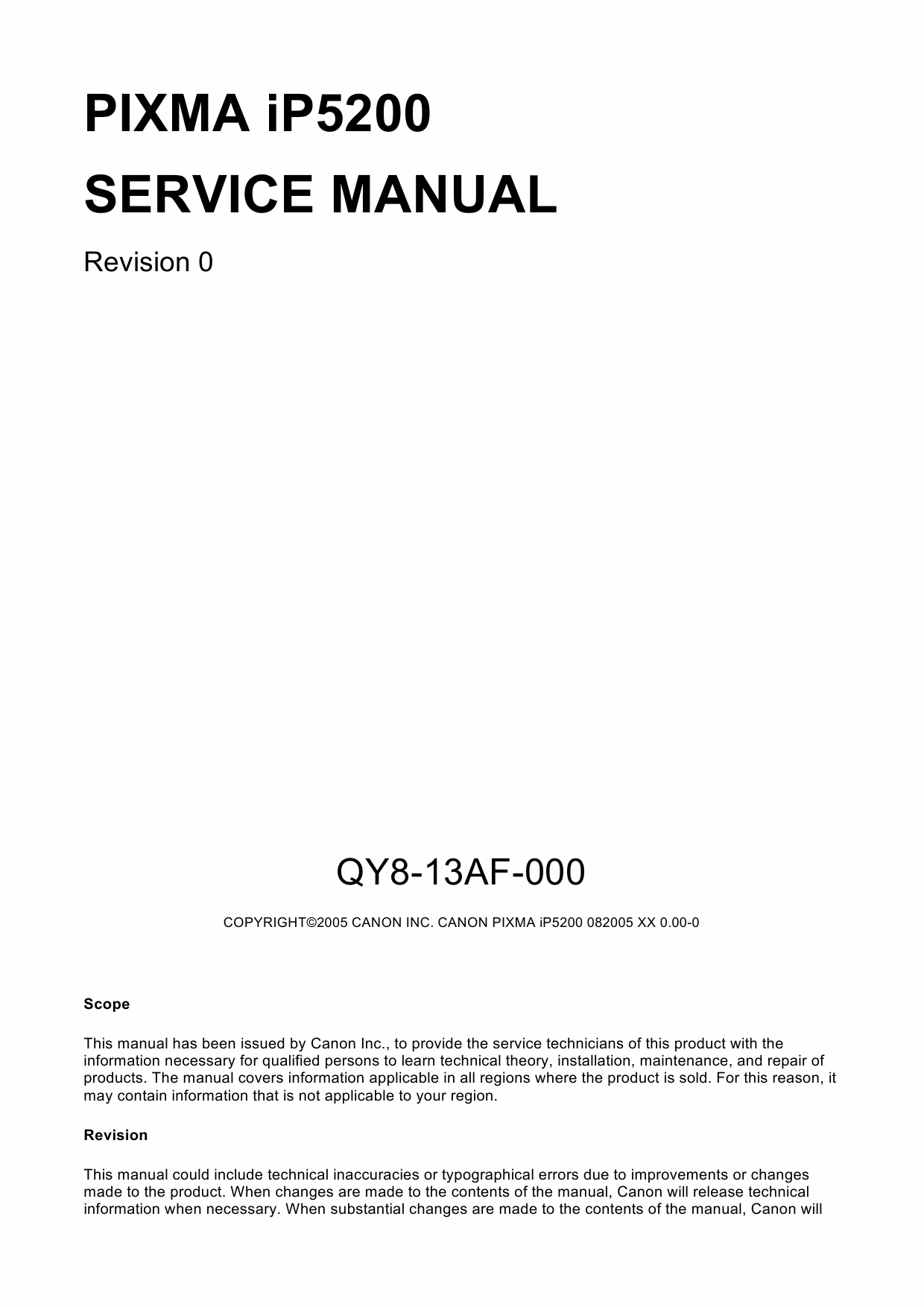 Canon PIXMA iP5200 Service Manual-1